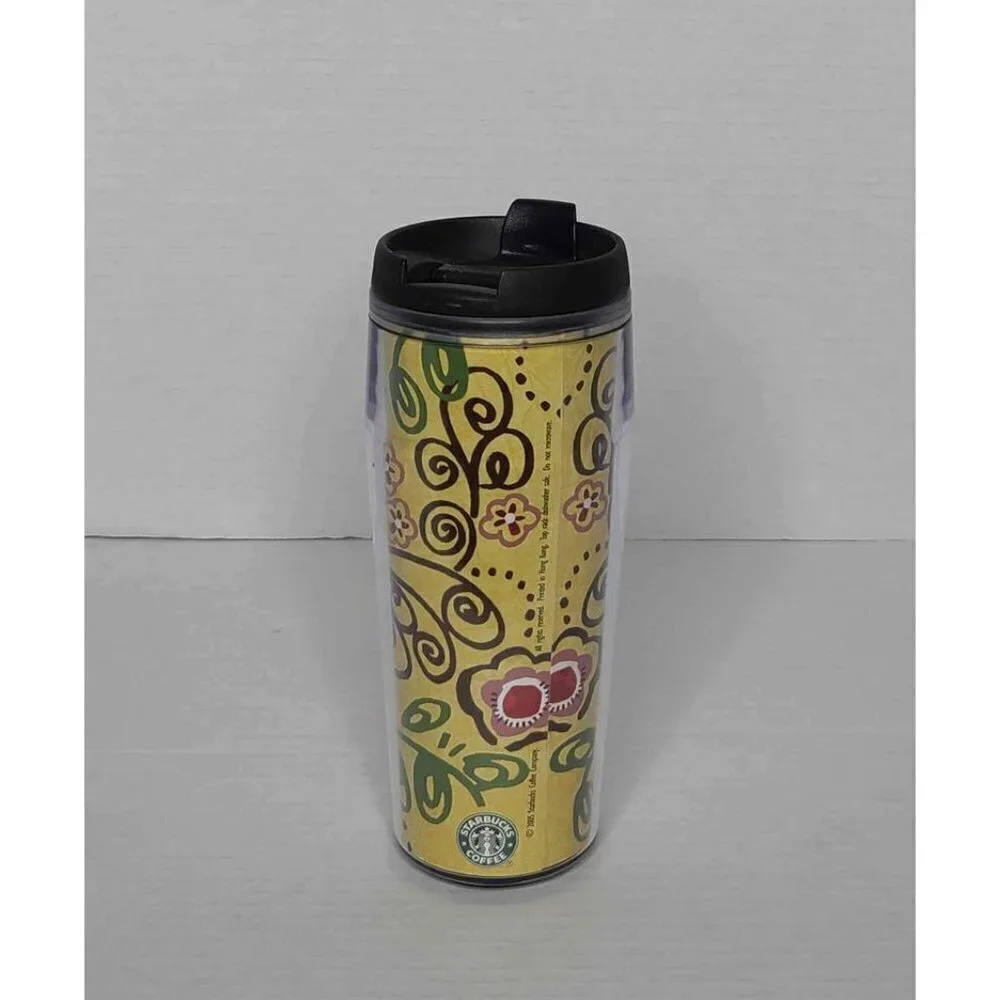 Starbucks 2005 Travel Tumbler Swirl Floral Design